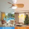 23" Mini Led Ceiling Fan With 3 Color Dimmable 3 ABS Blades Remote Control Dc Motor For Bedroom - White - Image 6