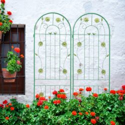 4 Pack Metal Garden Trellis Rustproof Trellis For Climbing Plants Outdoor Flower Support - Green