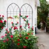 2 Pack Metal Garden Trellis Rustproof Trellis For Climbing Plant Outdoor Flower Support - Black - Image 9