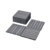 20 Piece Interlocking Deck Tiles Striped Pattern, Square Acacia Hardwood Outdoor Flooring For Patio, Bancony, Pool Side - Light Gray - Image 19