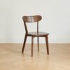 Simple Dining Chair, Solid Chair Table For Living Room Chair - Dark Natural - Image 8