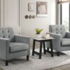 Hale - Velvet Armchairs And End Table Living Room (Set of 3) - Light Gray - Image 5
