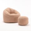 Bedding Bean Bag Sofa Chair High Pressure Foam Bean Bag Chair Adult Material With Padded Foam Padding Compressed Bean Bag With Footrest - Tan - Image 25