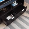 Entertainment Stand, TV Console Table With 2 Drawers And Open Shelving - Red Cocoa - Image 2
