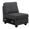 Leo - 7 Piece Modular L-Shape Sectional Sofa And Ottoman - Dark Gray - Image 5