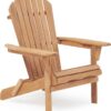 Wooden Outdoor Folding Adirondack Chair (Set of 2) Wood Lounge Patio Chair For Garden, Garden, Lawn, Backyard, Deck, Pool Side, Fire Pit - Light Brown - Image 3