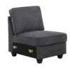Leo - Woven 7 Piece Modular L-Shape Sectional Sofa And Ottoman - Dark Gray - Image 5