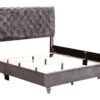 Elegant Tufted Upholstered Bed - Gray - Image 2
