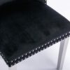 Nikki - Modern, High-End Tufted Solid Wood Contemporary Velvet Upholstered Dining Chair With Chrome Stainless Steel Plating Legs, Nailhead Trim (Set of 2) - Black / Chrome - Image 11