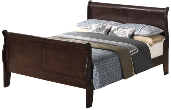 King Bed Panel Sleigh - Cappuccino