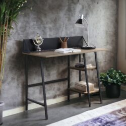 Garima - Legs Writing Desk - Rustic Oak / Black