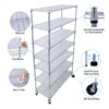 7 Tier Metal Shelf Wire Shelving Unit, 2450Lbs Heavy Duty Adjustable Storage Rack With Wheels & Shelf Liners For Closet Kitchen Garage Basement Commercial Shelving - Chrome - Image 2