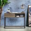 Galeno - Legs Writing Desk - Rustic Oak / Black - Image 7