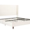 Peyton - King Bed Upholstered With High Headboard, Traditional Hand Buttoned Tufting - Ivory Velvet - Image 11