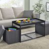 Monty - Wood Grain 3 Piece Coffee Table Set With Raised Edges (Set of 3) - Black - Image 6