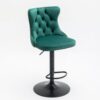 Swivel Velvet Barstools Adjusatble Seat Height, Modern Upholstered Bar Stools With Backs Comfortable Tufted For Home Pub And Kitchen Island (Set of 2) - Green - Image 4
