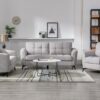 Callie - Woven Fabric Living Room Sofa, Loveseat, Chair (Set of 3) - Light Gray - Image 12