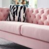 Chesterfield - Modern Tufted Velvet Living Room Sofa, 84.25''W Couch - Pink - Image 8
