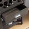 Wine Bar Cabinet, Kitchen Storage Cabinet With Drawer And Open Shelves - Distressed Gray - Image 2