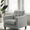 Hale - Velvet Armchairs And End Table Living Room (Set of 3) - Light Gray - Image 4