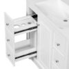 Contemporary Bathroom Vanity Cabinet, 4 Drawers & 1 Cabinet Door, Multipurpose Storage, Resin Integrated Sink, Adjustable Shelves, Solid Wood Frame With MDF - White - Image 19