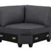 Leo - 7 Piece Modular L-Shape Sectional Sofa And Ottoman - Dark Gray - Image 6