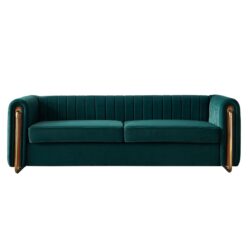 Contemporary Velvet Sofa Couch For Living Room - Green