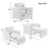3 In 1 Sofa Bed Chair, Convertible Sleeper Chair Bed, Adjust Backrest Into A Sofa, Lounger Chair, Single Bed, Modern Chair Bed Sleeper For Adults - White - Image 4