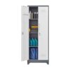 Metal Storage Cabinets, Cleaning Tool Cabinet With Locking Door, Tall Broom Tool Organizer And Storage, Large Storage Cabinet For Kitchen - Gray / White - Image 10