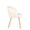 Adjust Legs Upholstered Teddy Faux Fur Dining Armrest Chair (Set of 2) - Off White - Image 14