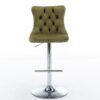 Swivel Velvet Barstools Adjusatble Seat Height From 25-33", Modern Upholstered Chrome Base Bar Stools With Backs Comfortable Tufted For Home Pub And Kitchen Island (Set of 2), 1712Ol - Olive Green - Image 4
