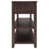 Retro Design Console Table With Two Open Shelves, Pine Frame And Legs For Living Room - Espresso - Image 10
