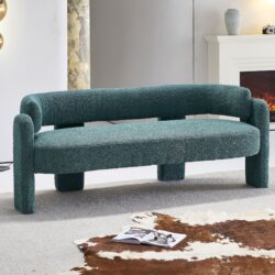 75.59" Wide Boucle Upholstery Modern Sofa For Living Room - Green