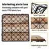 10 Piece Interlocking Deck Tiles Striped Pattern, Square Acacia Hardwood Outdoor Flooring For Patio, Bancony, Pool Side - Yellow - Image 6