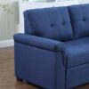 Lucca - Linen Reversible Sleeper Sectional Sofa With Storage Chaise - Blue - Image 8