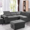 Henrik - Sleeper Sectional Sofa With Storage Ottoman And 2 Stools - Light Gray - Image 7