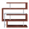 Buck II - Clear Glass, Chrome High Gloss Writing Desk With Shelf - Walnut - Image 3