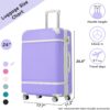 Hardshell Luggage With Tsa Lock, 24" Expandable Lightweight Suitcase With Spinner Wheels, Single Vintage Luggage - Purple - Image 2