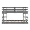 Twin Over Twin Bunk Bed With Ladder - Gray - Image 2