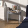 Vanity Table With LED Lights, Flip-Top Mirror And 2 Drawers, Jewelry Storage - Sleek Gray - Image 8