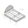 Queen Bed Frame Modern Upholstered Curved Headboard - Blue - Image 5