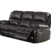 Zuriel - Synthetic Leather 3 Piece Living Room Recliner Set - Black - Image 2