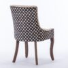 Ultra Side Dining Chair, Thickened Fabric Chairs With Neutrally Toned Solid Wood Legs, Bronze Nail Head, (Set of 2) - Beige / Patterned - Image 7