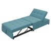 4 In 1 Sofa Bed, Chair Bed, Multi-Function Folding Ottoman Bed With Storage Pocket And USB Port For Small Room Apartment, Living Room, Bedroom, Hallway - Teal - Image 4