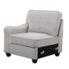 Leo - 8 Piece Modular L-Shape Sectional Sofa And Ottoman - Light Gray - Image 3