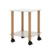 2 Piece Side Table, 2 Tier Space End Table, Modern Night Stand, Sofa Table, Side Table With Storage Shelve - White / Oak - Image 15