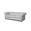 Leather Chesterfield Nailhead Sofa - Light Gray - Image 2