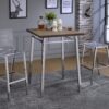 Nadia - Chrome Bar Table - Oak / White - Image 6