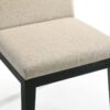 Jasper - 3 Piece Wide Contemporary Round Dining Table With Beige Fabric Chairs (Set of 3) - Ebony Black - Image 9