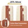 3 Piece Luggage Set Hardside Spinner Suitcase With Tsa Lock 20" 24" 28" Available - Antique White - Image 3